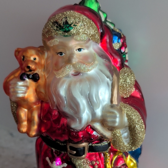 Festive Santa Claus Ornament with Gold Accents - Picture 6 of 15
